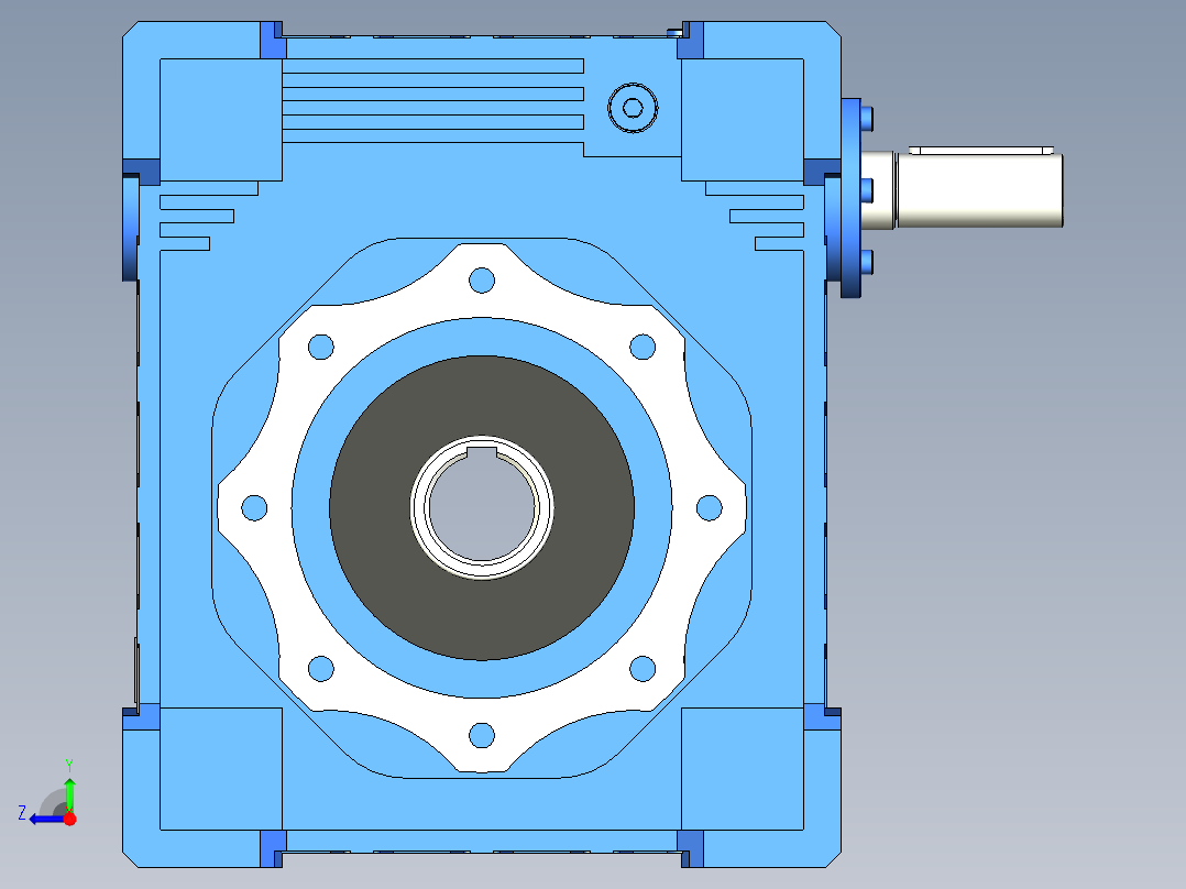 NRV110-150型蜗轮蜗杆减速机[NRV150╱20╱B3]右视图