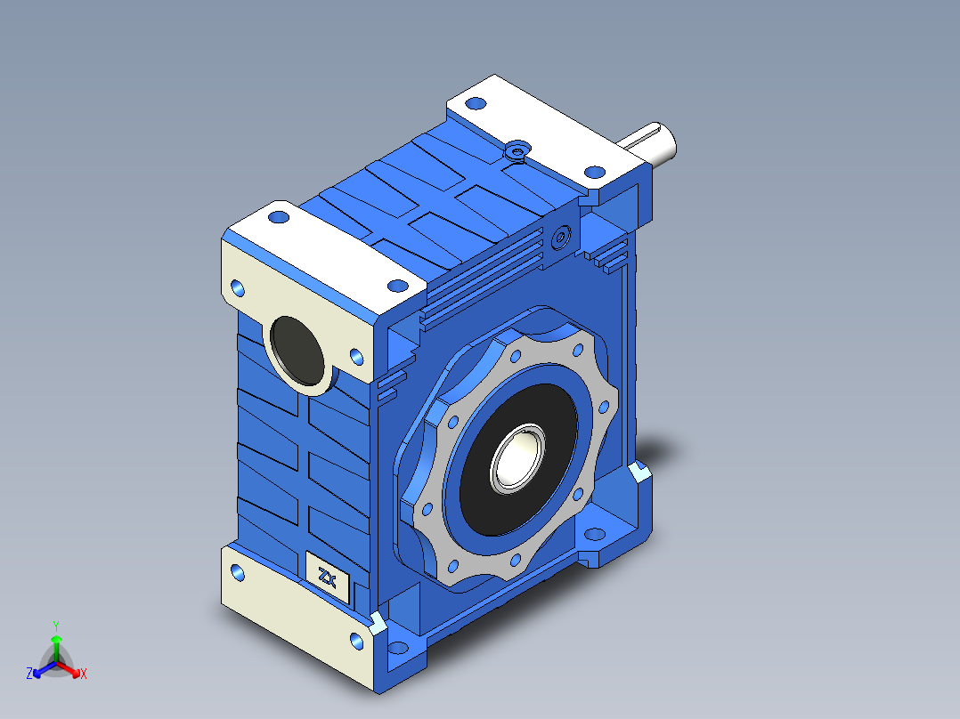 NRV110-150型蜗轮蜗杆减速机[NRV150╱20╱B3]正等轴测图