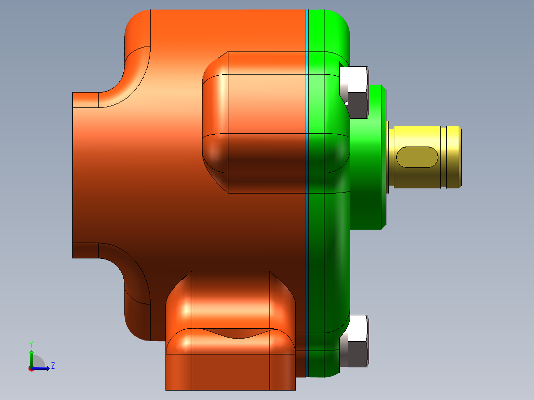 摆线式内啮合齿轮泵的设计含三维二维说明书 642137左视图