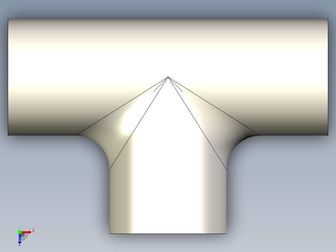 B3004493-焊接三通带配置俯视图
