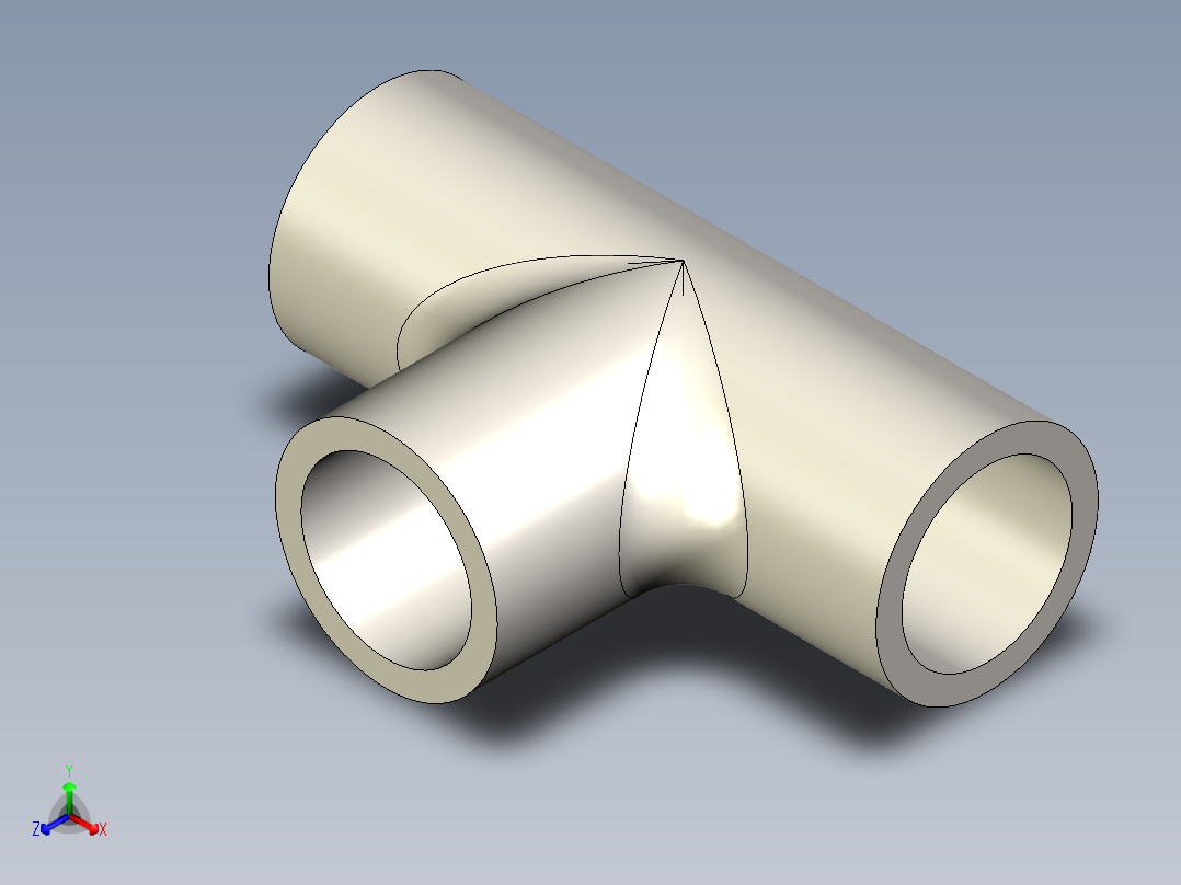 B3004493-焊接三通带配置正等轴测图