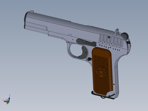手枪左轮冲锋枪老式狙击步枪设计3D图纸tt-33-translated-1 1 STL X_T