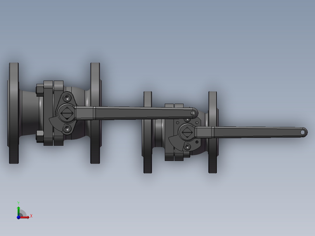 2款DSQ41F-16dn65型手动球阀模型前视图