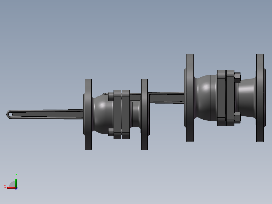 2款DSQ41F-16dn65型手动球阀模型后视图