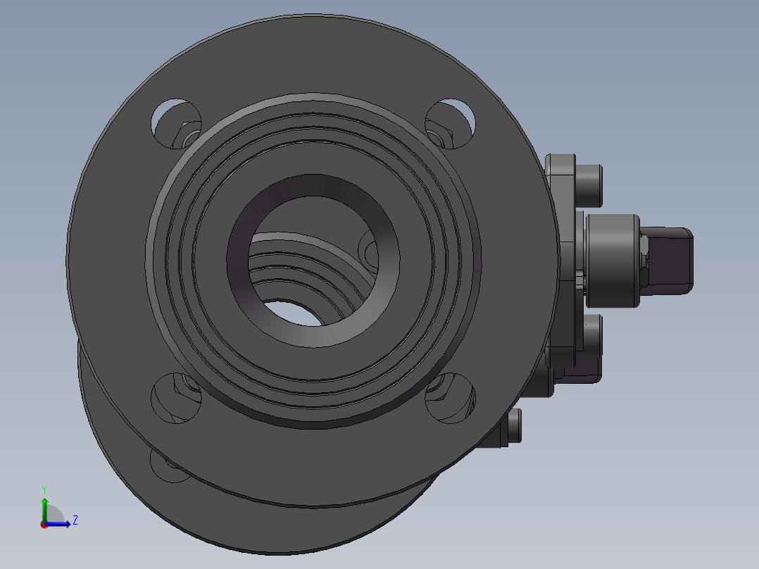 2款DSQ41F-16dn65型手动球阀模型左视图