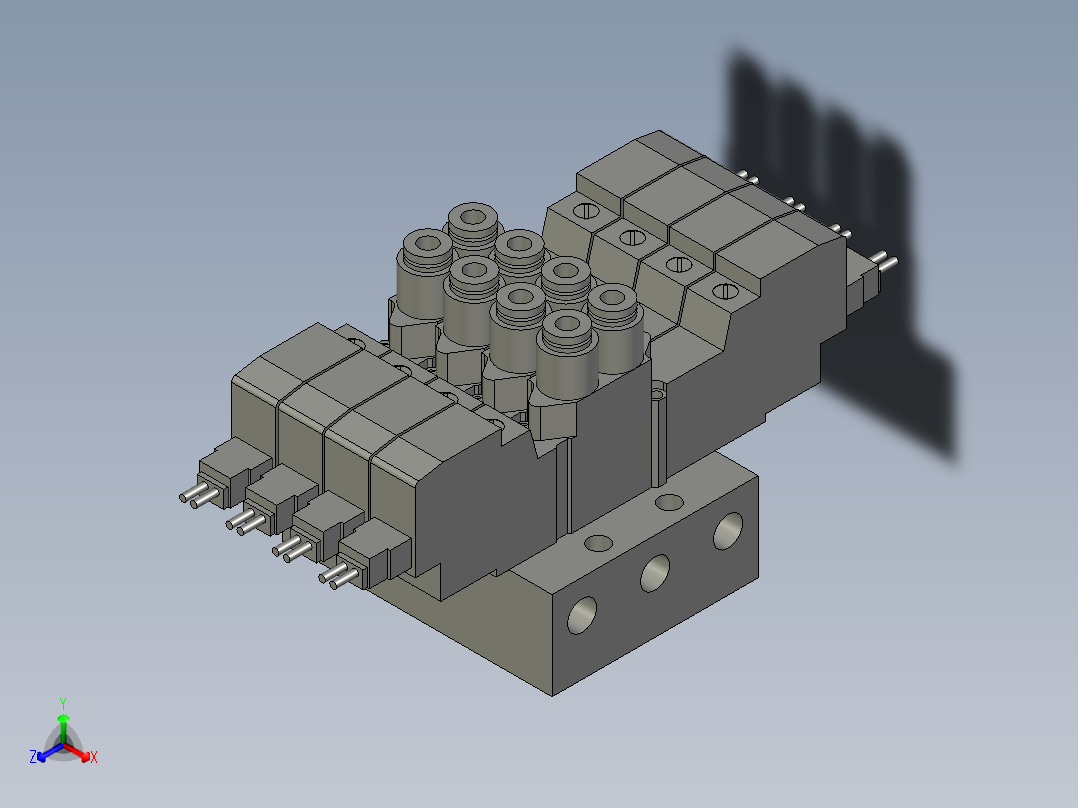 气路电磁阀集成SYS3-01正等轴测图