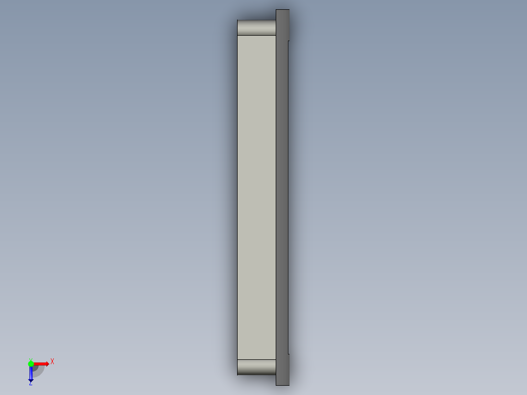 内嵌式铝合金拉手俯视图