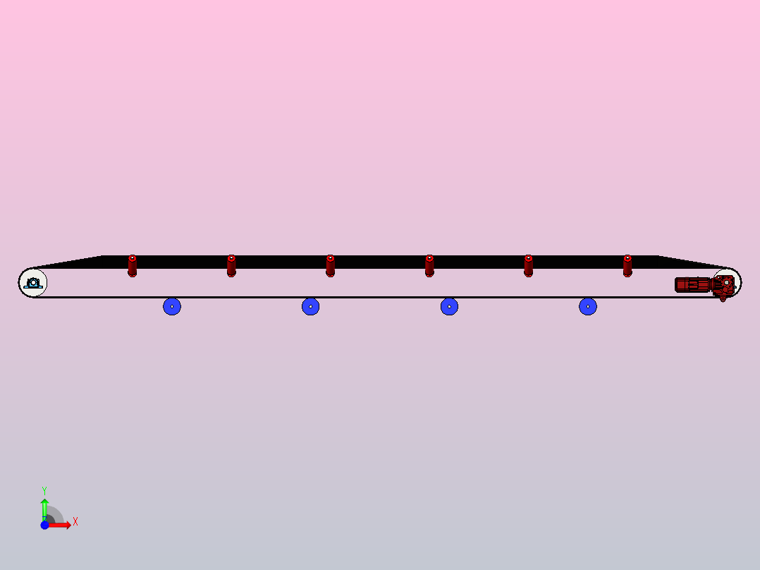 皮带输送机B = 1000，L = 10前视图