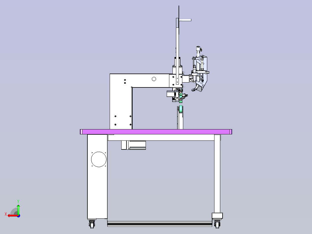 最新款防护服缝合机后视图