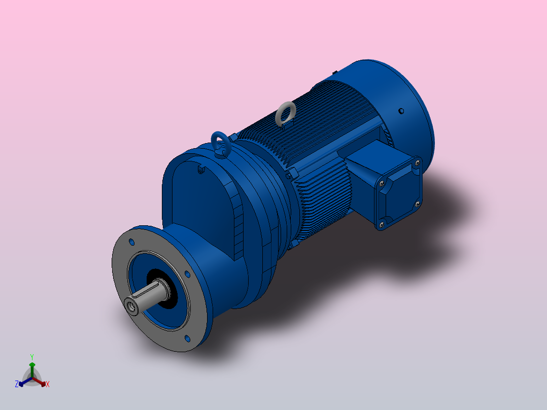 RXF77法兰轴伸式安装斜齿轮减速机RX77-Y1.1-4P-90S-M1-0°-Φ200主视图