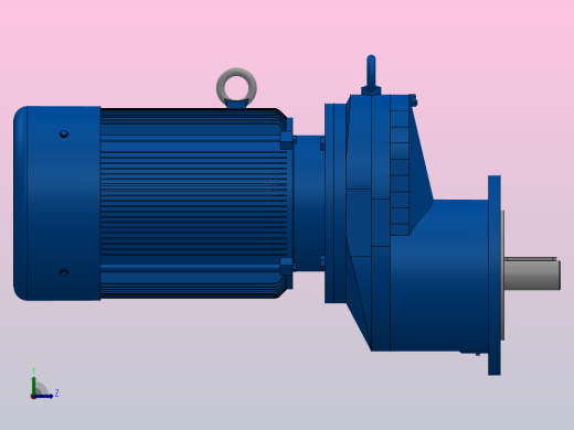 RXF77法兰轴伸式安装斜齿轮减速机RX77-Y1.1-4P-90S-M1-0°-Φ200左视缩略图