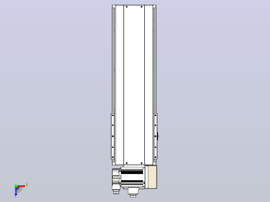 皮带直线轴半封闭可选导轨TPA-HNB-220D-176-L400-RU-C-P1K-N3俯视图