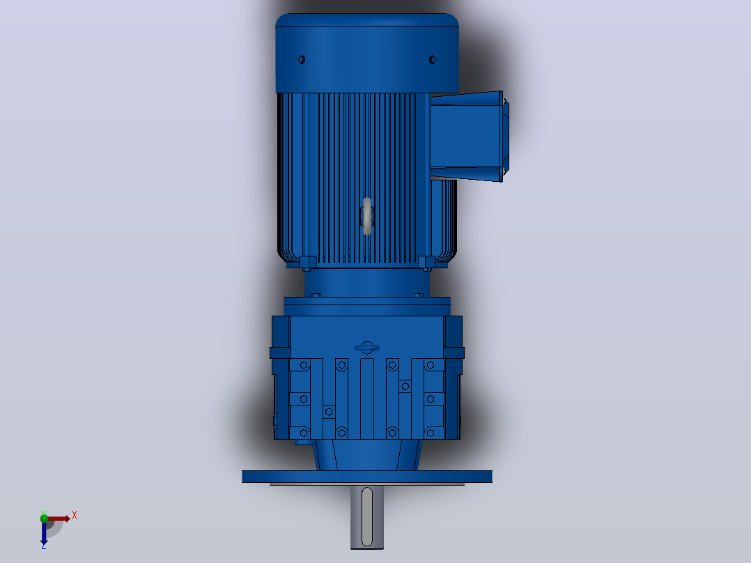 RF97法兰轴伸式安装斜齿轮减速机RF97-Y11-4P-160M-M1-0°-Φ450俯视图