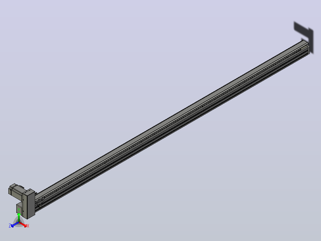 皮带直线轴半封闭可选导轨TPA-HNB-65S-90-L2100-RU-Y-P10-N3正等轴测图