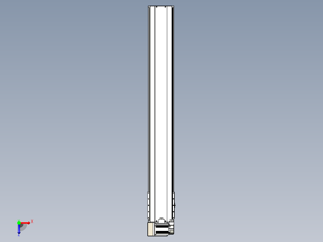 皮带直线轴半封闭可选导轨TPA-HNB-220D-176-L1450-LU-C-P1K-N3俯视图