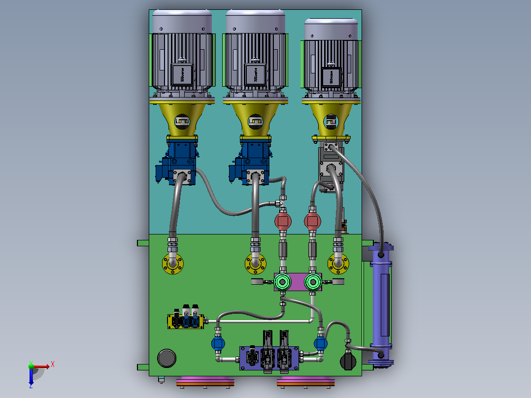移动式液压工作站（SW+CAD+说明书）俯视图