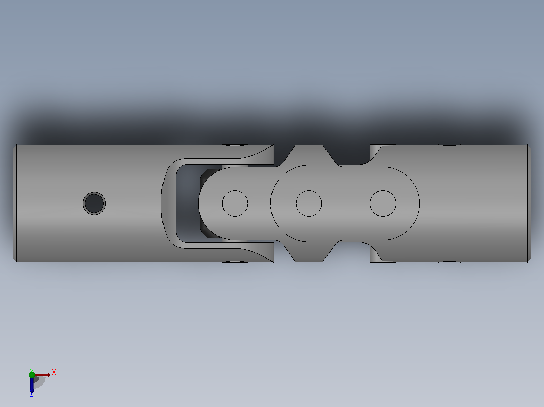 万向联轴器WX1-PB-Φ10／ΦWX,WXD型小型十字轴万向联轴器俯视图