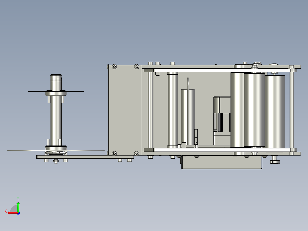 半自动贴标机后视图