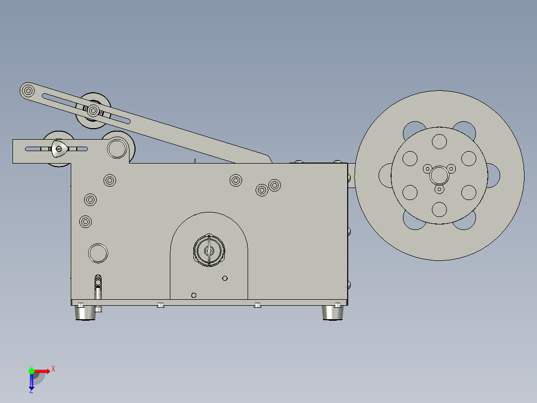 半自动贴标机俯视图