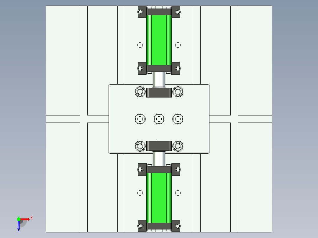 气动夹具、气动夹头俯视图