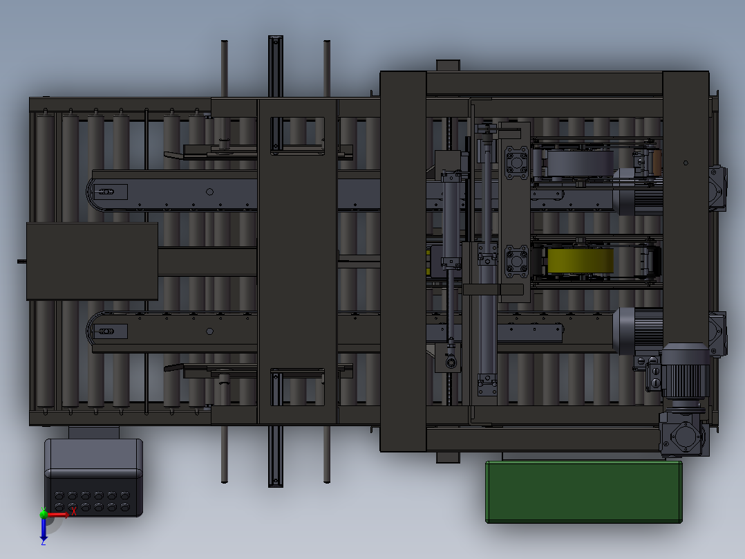 10款胶带封箱机纸盒包装机3d图一字封箱机四角边封箱打包机3d模型俯视图