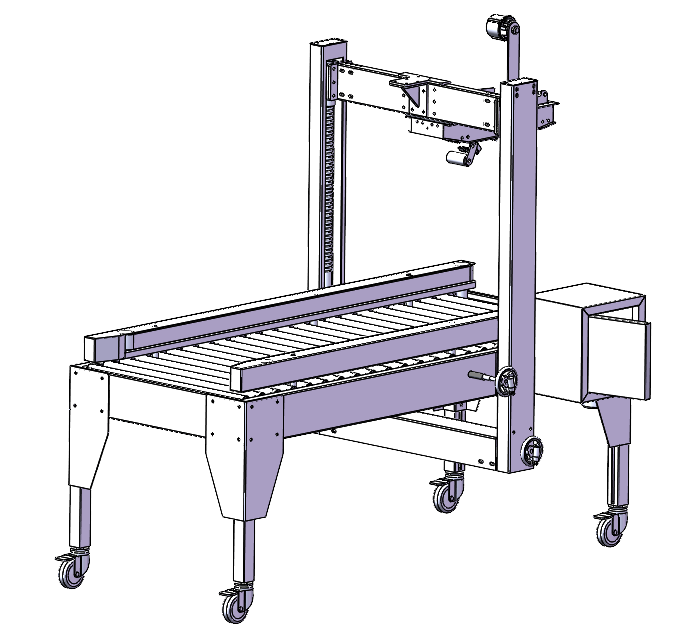 10款胶带封箱机纸盒包装机3d图一字封箱机四角边封箱打包机3d模型