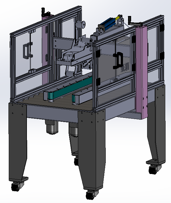 10款胶带封箱机纸盒包装机3d图一字封箱机四角边封箱打包机3d模型
