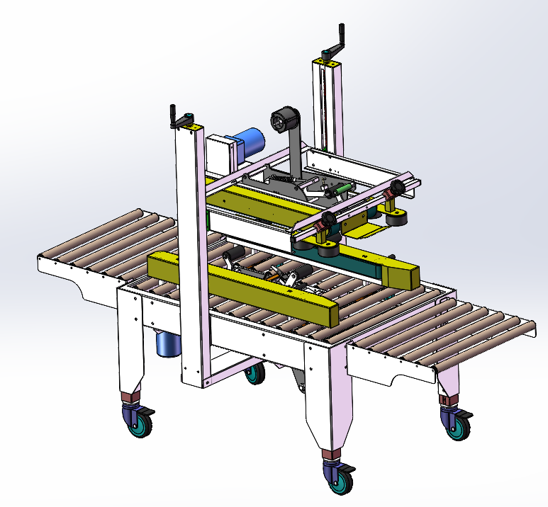 10款胶带封箱机纸盒包装机3d图一字封箱机四角边封箱打包机3d模型