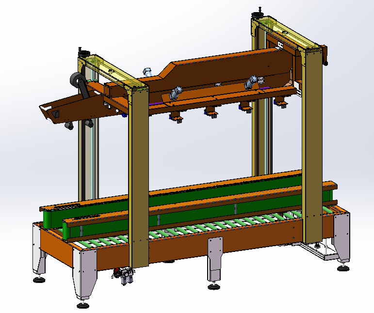10款胶带封箱机纸盒包装机3d图一字封箱机四角边封箱打包机3d模型