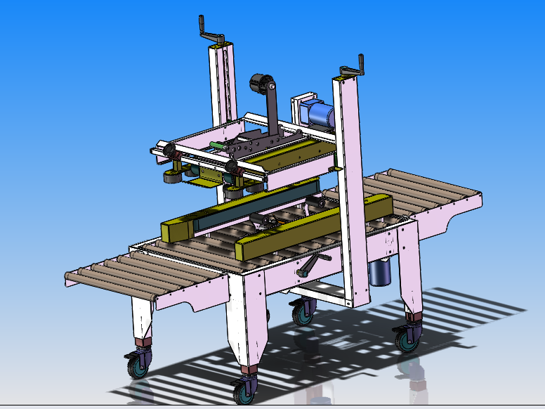 10款胶带封箱机纸盒包装机3d图一字封箱机四角边封箱打包机3d模型