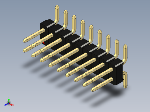 彩色公排针 100mil 2.54mm 系列-DS1022_black_18p_100mil_TypeSMT_rev1.0