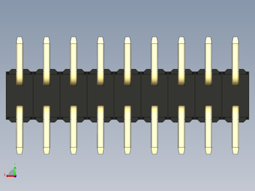 彩色公排针 100mil 2.54mm 系列-DS1022_black_18p_100mil_TypeSMT_rev1.0后视缩略图
