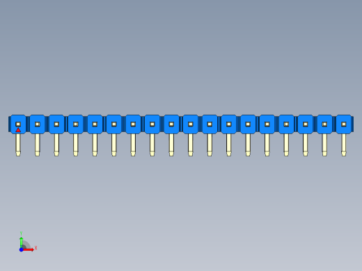彩色公排针 100mil 2.54mm 系列-DS1022_blue_1x18p_100mil_TypeD_rev1.0前视缩略图