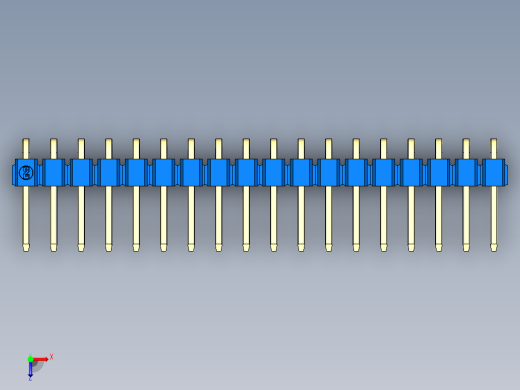 彩色公排针 100mil 2.54mm 系列-DS1022_blue_1x18p_100mil_TypeD_rev1.0俯视缩略图