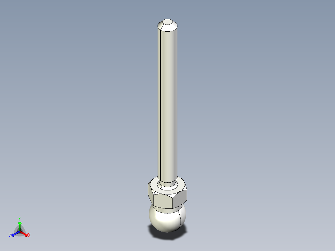 型材-KJN M8X80 THREADED ROD 098DM08080M正等轴测图