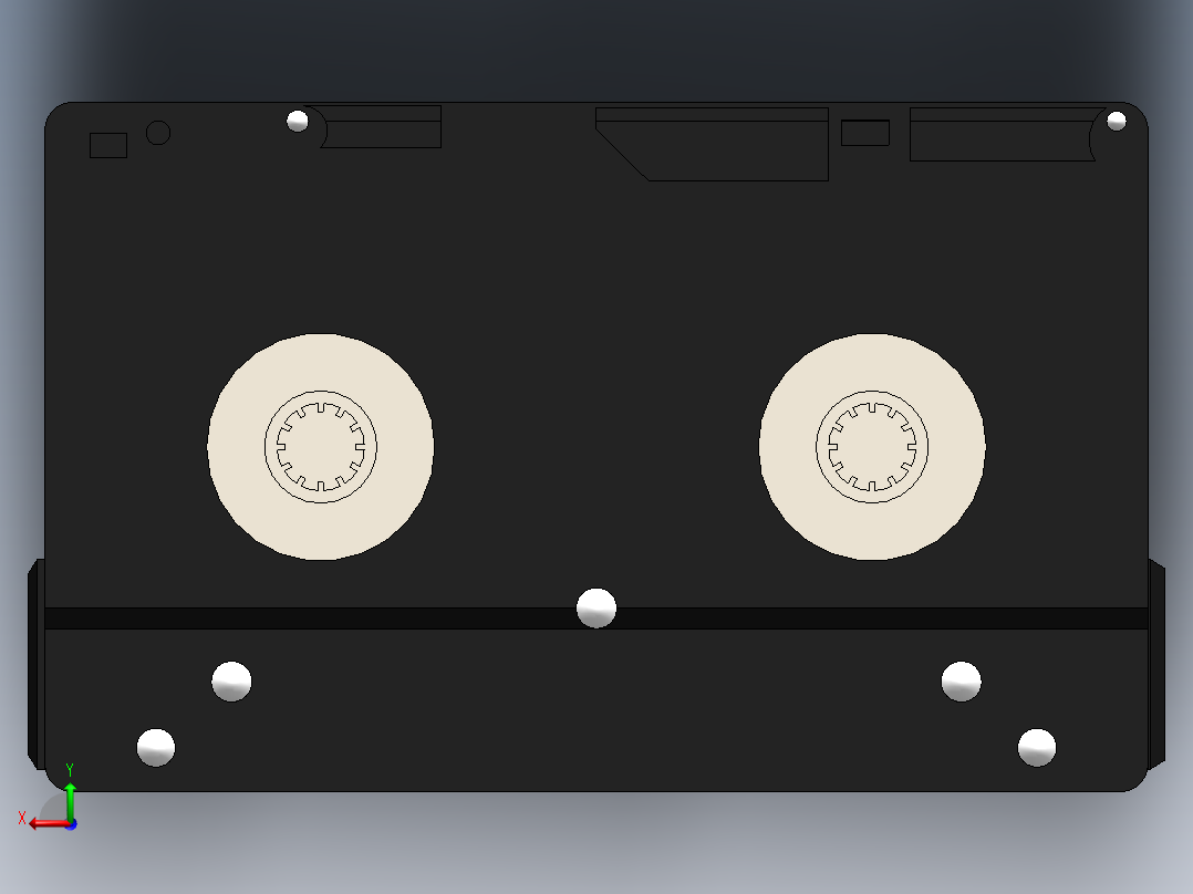 盒式磁带后视图
