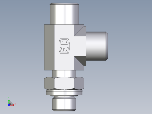 卡套式工业通用硬管接头EO_Adjustable_locknut_run_tee_LEE08SROMDCF前视缩略图