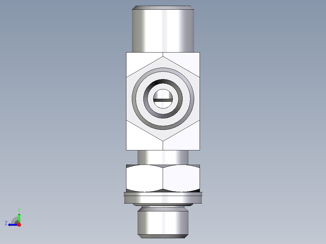 卡套式工业通用硬管接头EO_Adjustable_locknut_run_tee_LEE08SROMDCF右视图
