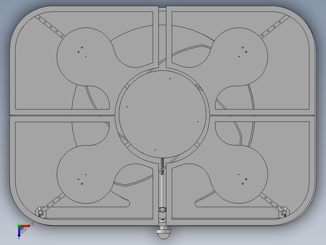 折叠式水果采摘器3D俯视图