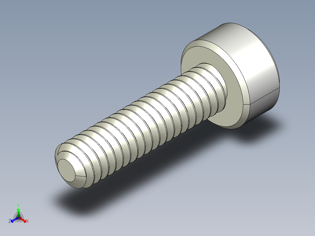 M2 x 0.4mm Thread 8mm LONG SOCKET HEAD CAP SCREW.IGS主视图