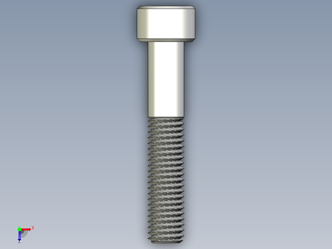 M8 x 1.25mm Thread 45mm LONG SOCKET HEAD CAP SCREW.IGS俯视图