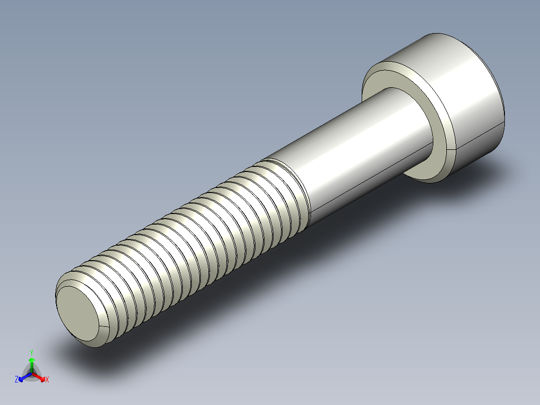 M8 x 1.25mm Thread 45mm LONG SOCKET HEAD CAP SCREW.IGS正等轴测图