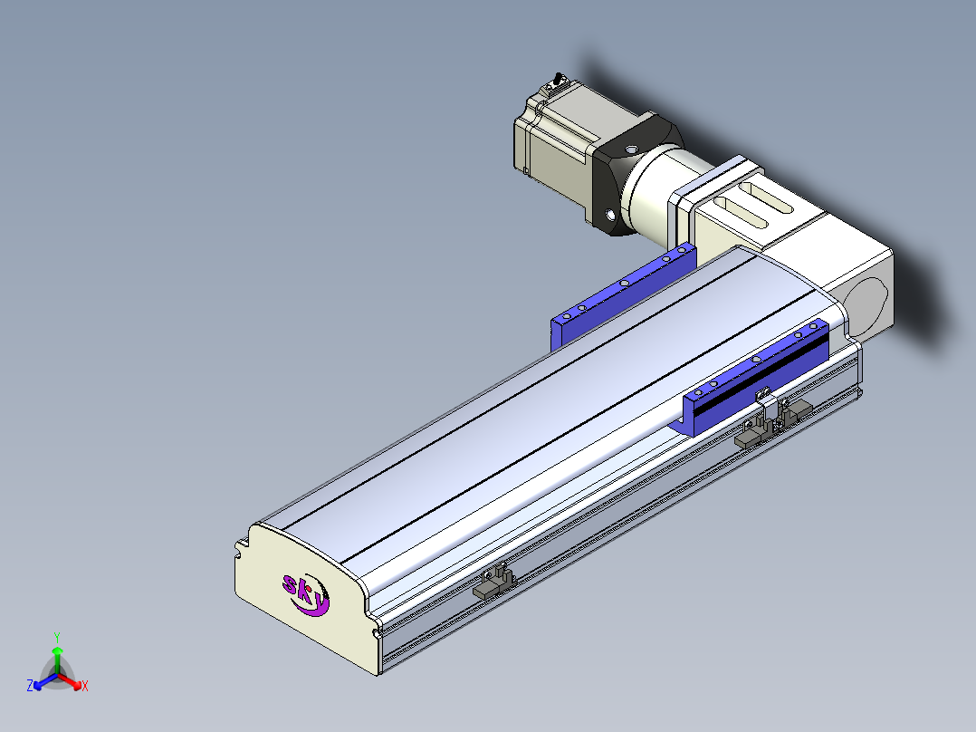 同步带滑台-半封闭B17-L100-S300-L-P75-D3-N3主视图