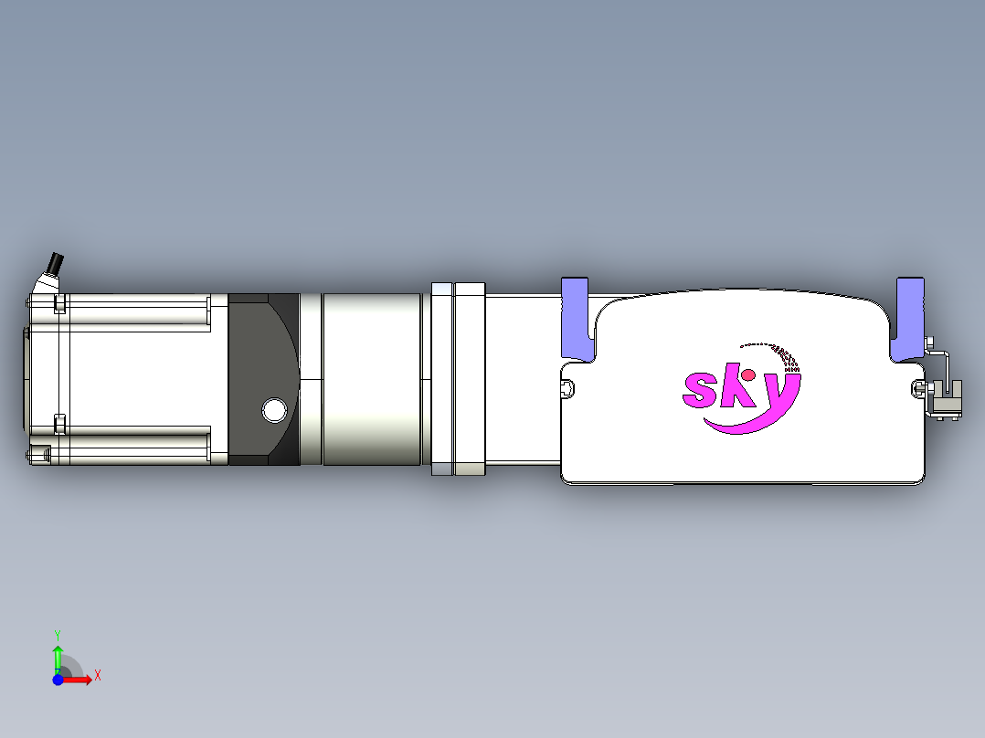 同步带滑台-半封闭B17-L100-S300-L-P75-D3-N3前视图