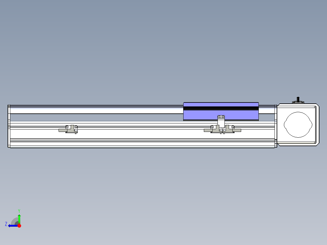 同步带滑台-半封闭B17-L100-S300-L-P75-D3-N3右视图