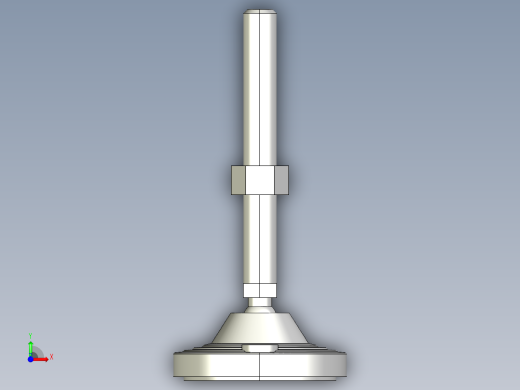 水平調整腳座(SUS製)LVF125-SUS-3D多系列多零件图纸模型前视缩略图