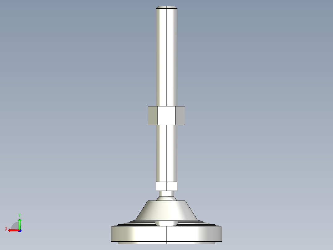 水平調整腳座(SUS製)LVF125-SUS-3D多系列多零件图纸模型后视图