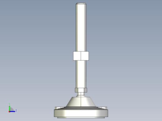 水平調整腳座(SUS製)LVF125-SUS-3D多系列多零件图纸模型左视缩略图