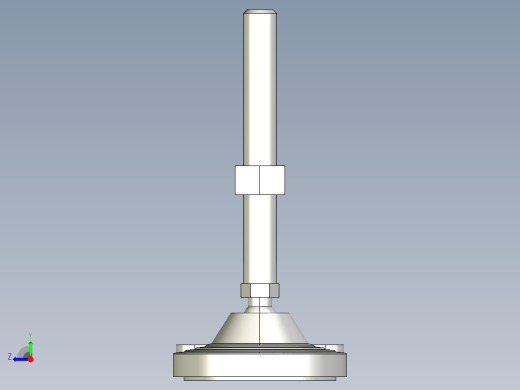 水平調整腳座(SUS製)LVF125-SUS-3D多系列多零件图纸模型右视缩略图
