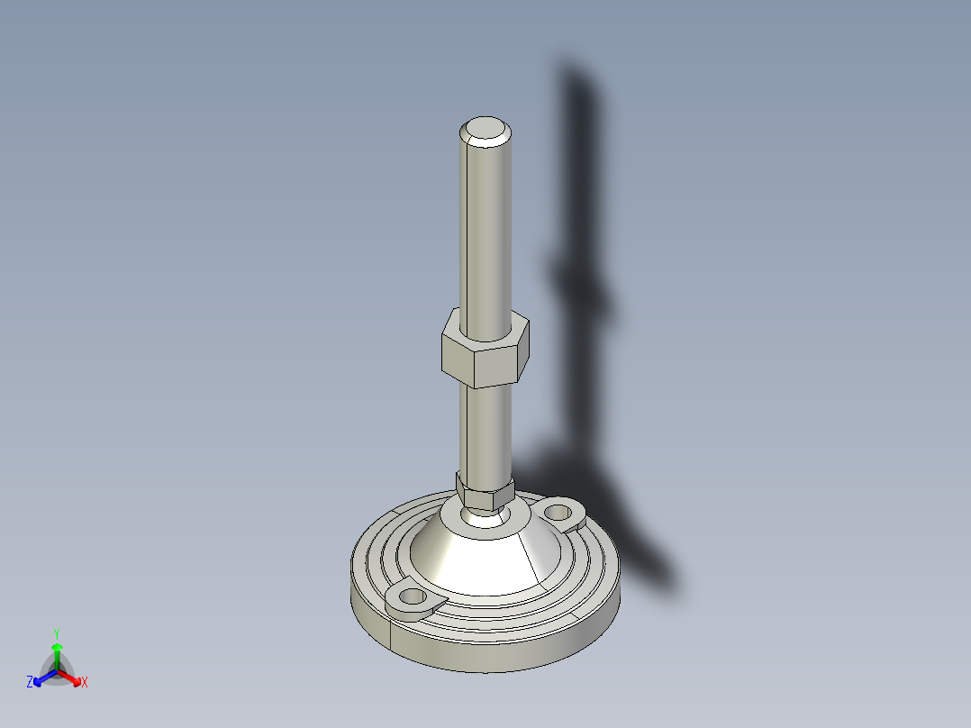 水平調整腳座(SUS製)LVF125-SUS-3D多系列多零件图纸模型正等轴测图